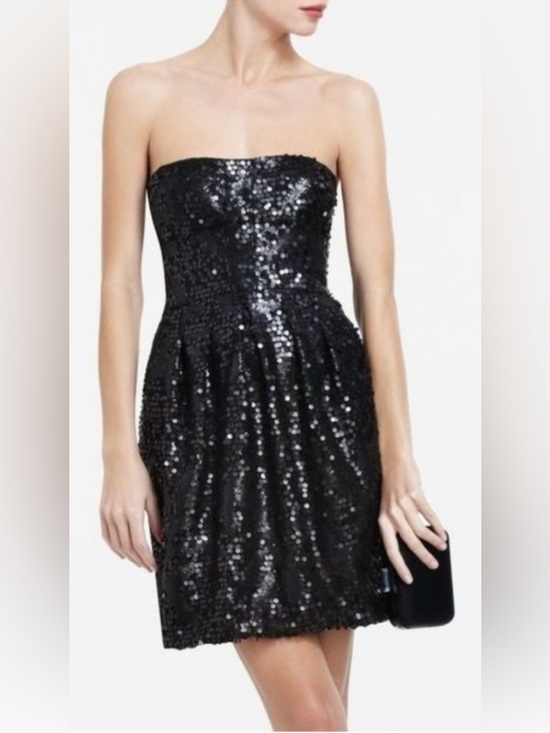 Bcbgmaxazria Womens 12 Strapless Sequin Cocktail Party Dress